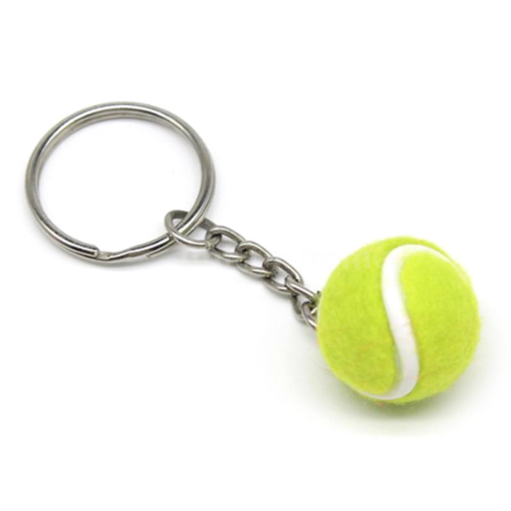 Mini Red Tennis Ball Racket Pendant Keyring Key Chain Sport Lovers Gift Toy 